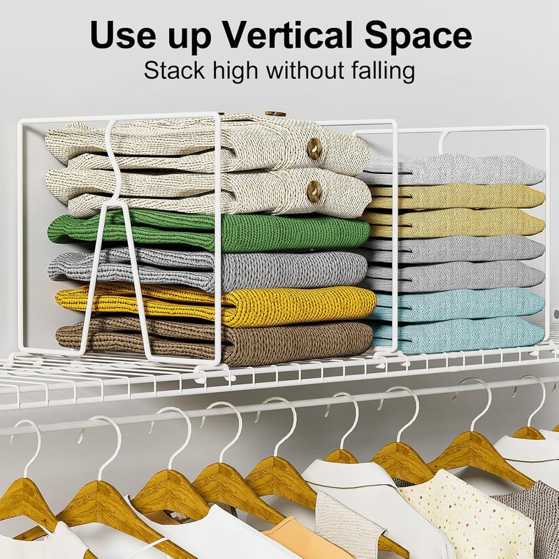 SortNStore Wire Shelf Dividers for Closet: Tall 12 Pack 12-inch Deep Wire Rack Accessories - Adjustable Purse Organizer for Clothes Handbags - Metal Pantry Separators - Image 4